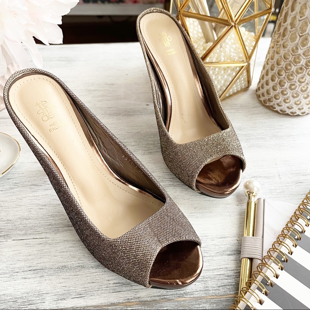 Tresmode sparkle open toe heels size 37